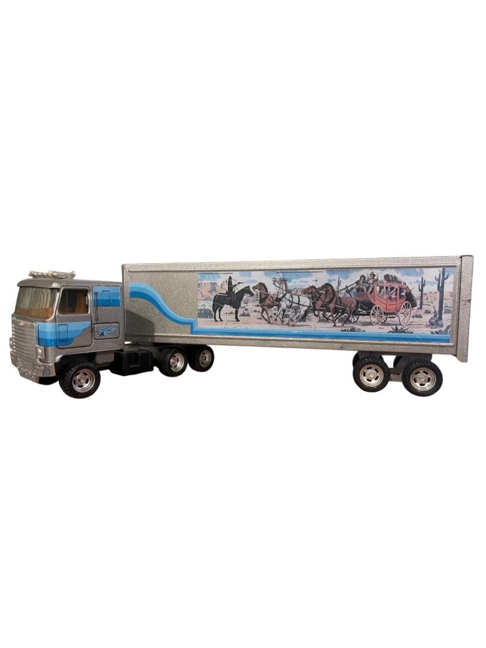 VTG Smokey & The Bandit Semi-Truck Trailer Model With Western Stagecoach Artwork